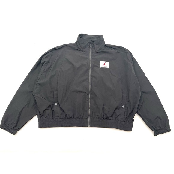 Jordan Women's Flight Cropped Windbreaker Zip Up Woven Jacket Size XXL Black - Picture 1 of 7